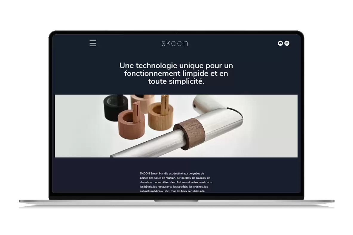 Design de la page web de présentation de produits