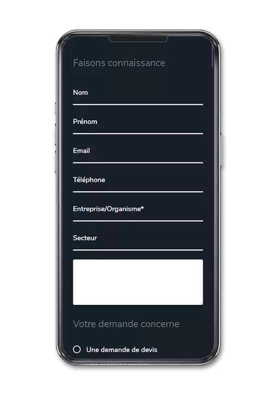 Page du site version smartphone