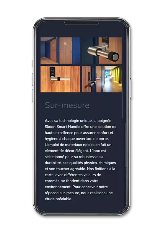 Page du site version smartphone